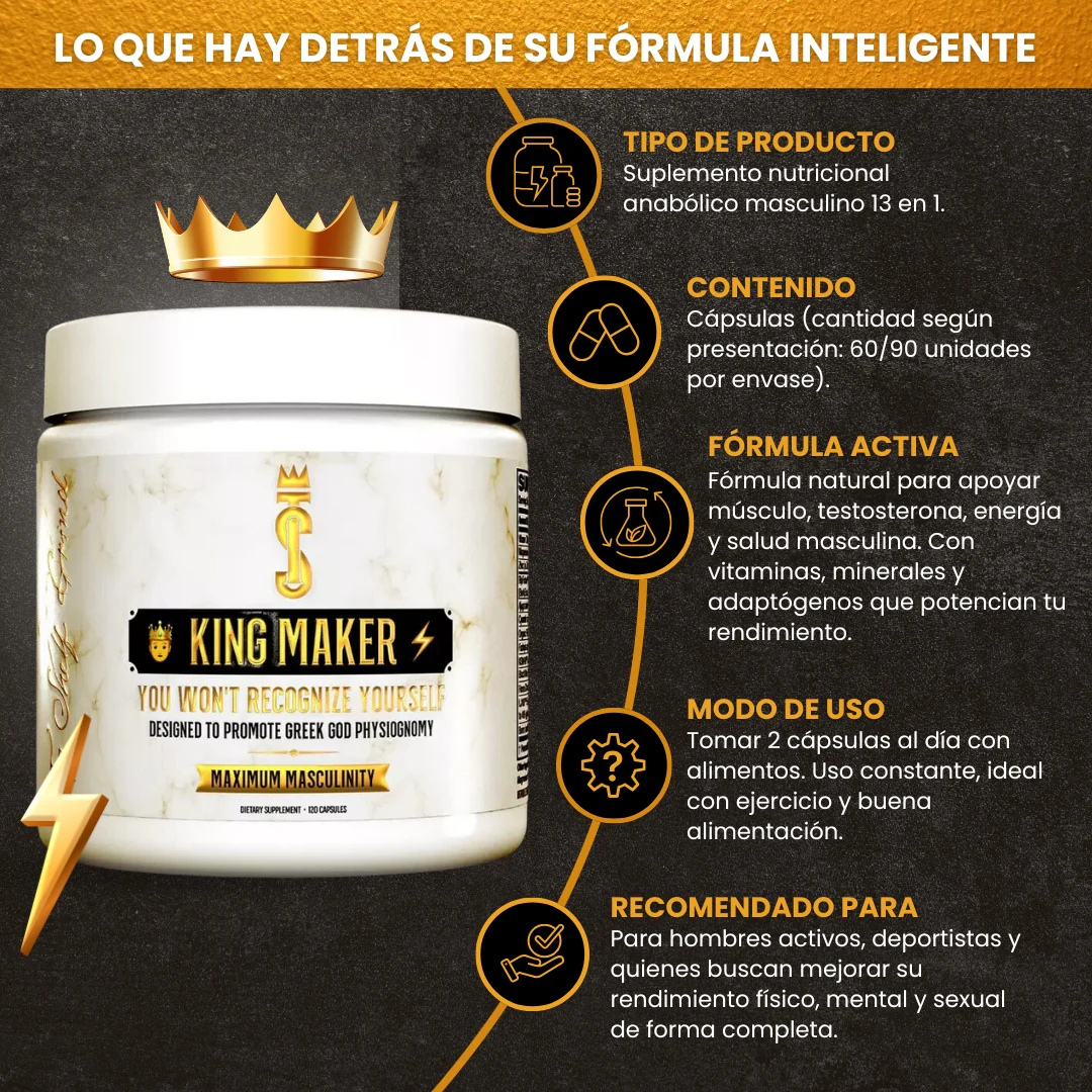 🔥K1NG MAKER POTENCIADOR MASCULINO EN CAPSULAS (IMPORTADO)🤴🏻🔥